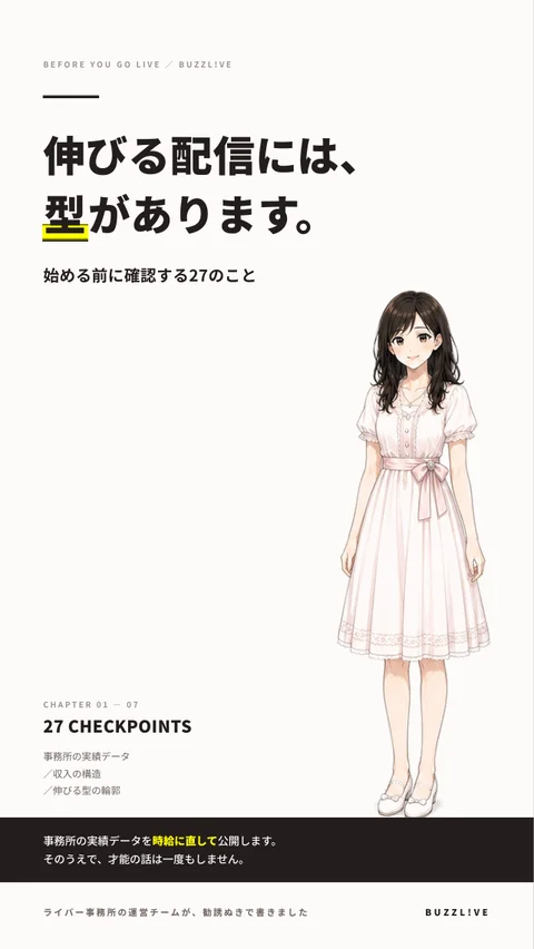 特典PDF「伸びる配信には型がある 始める前に確認する27のこと」の表紙